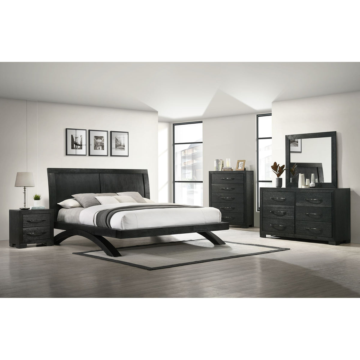 Allan Black 2-Drawer Nightstand - Ornate Home