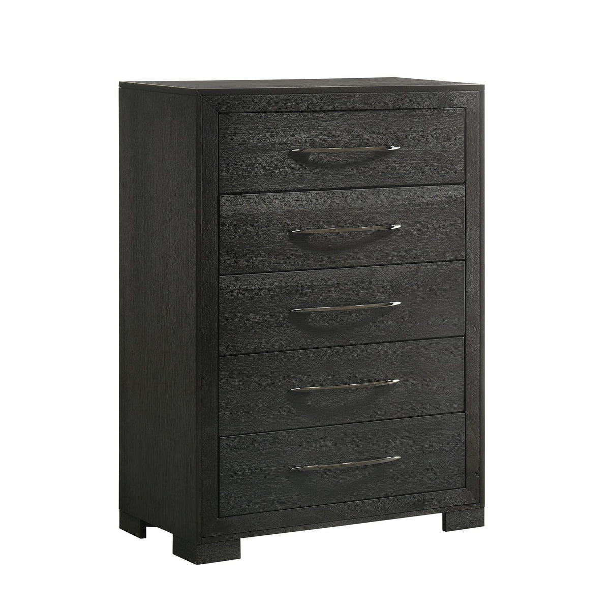 Allan Black 4-Piece Queen Bedroom Set with 2 Nightstands & Chest - Ornate Home