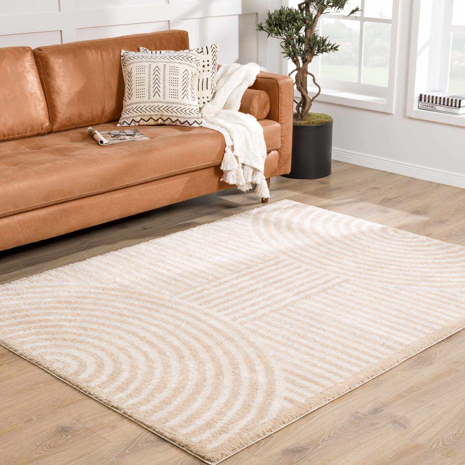 Allard Beige Washable Area Rug - Ornate Home