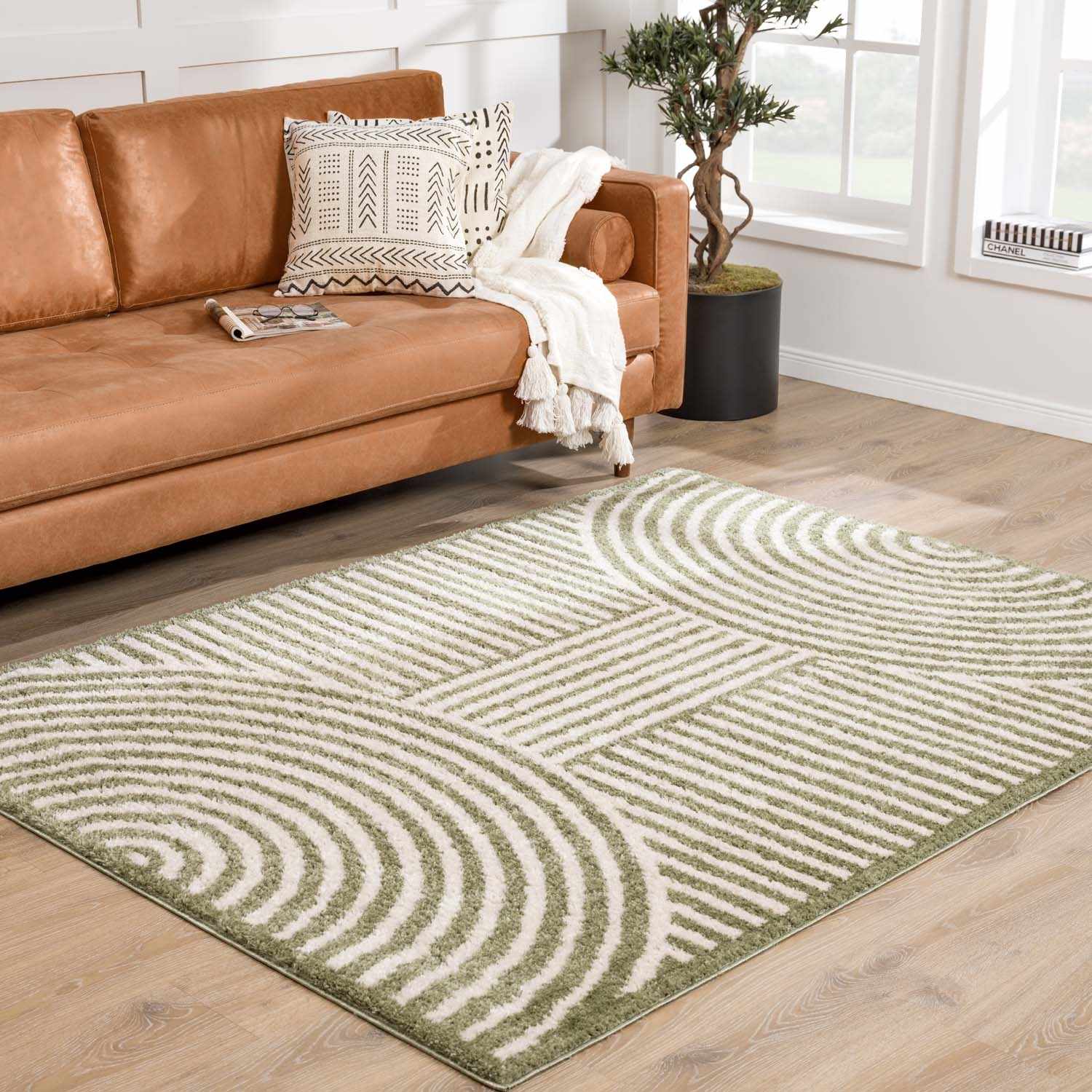 Allard Green Washable Area Rug - Ornate Home