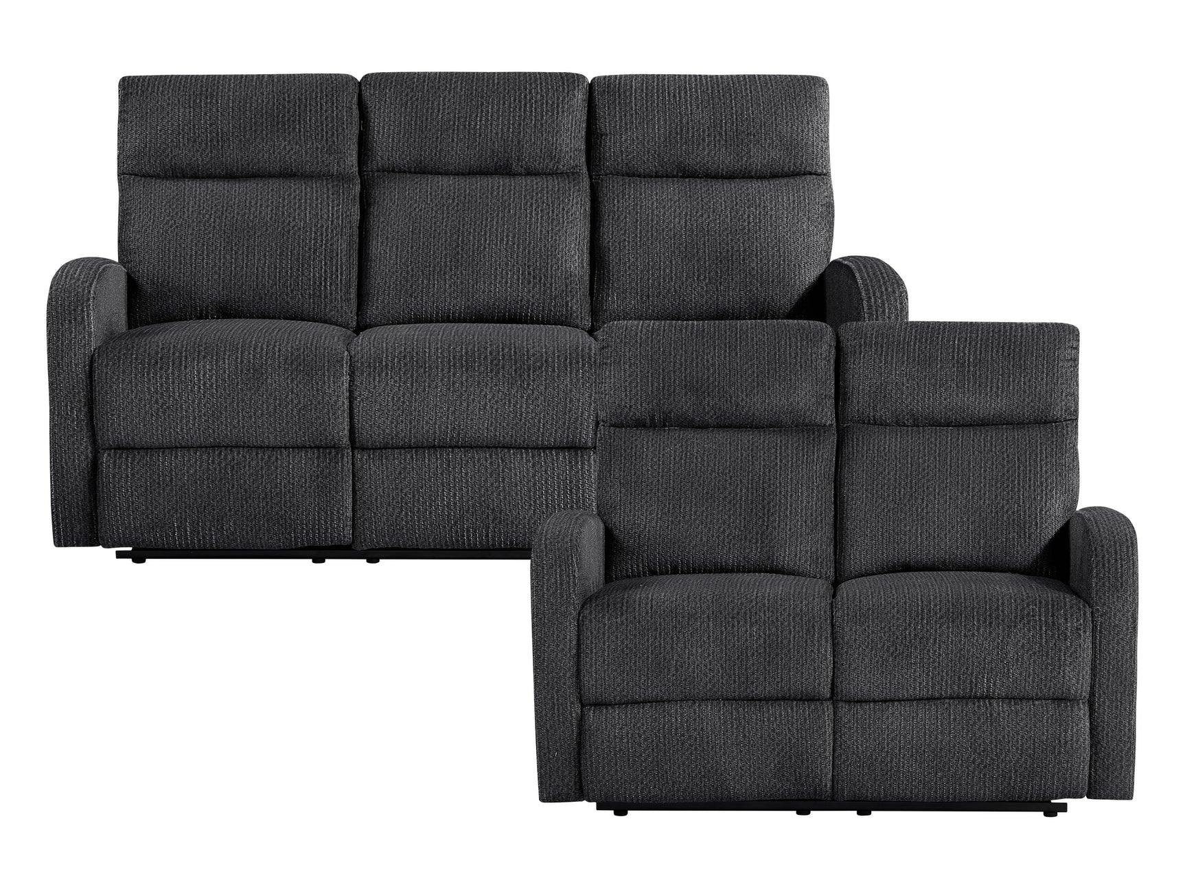Allen Dark Gray Sofa and Loveseat - Ornate Home