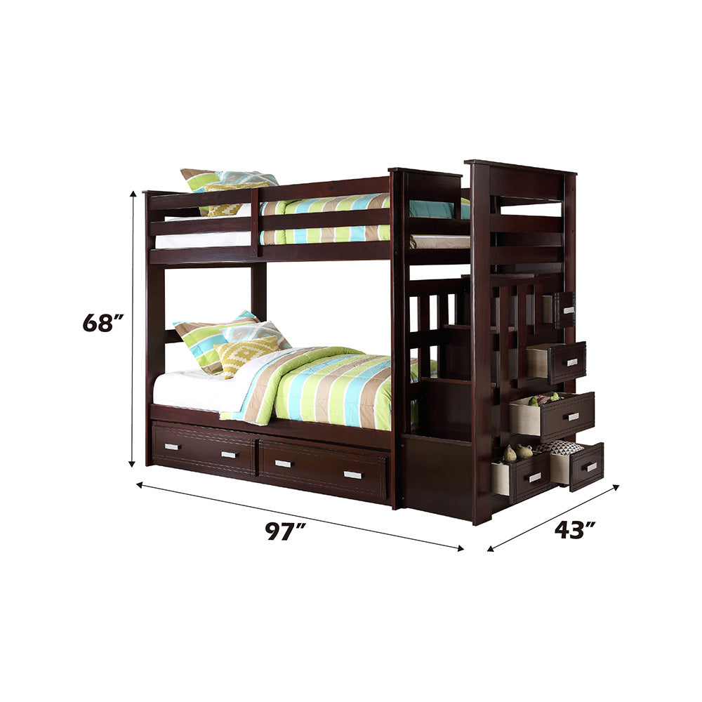 Allentown Espresso Twin/Twin Bunk Bed & Trundle - Ornate Home