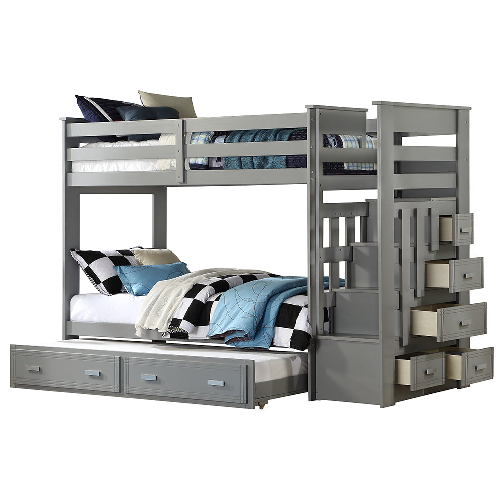 Allentown Gray Twin/Twin Bunk Bed & Trundle - Ornate Home