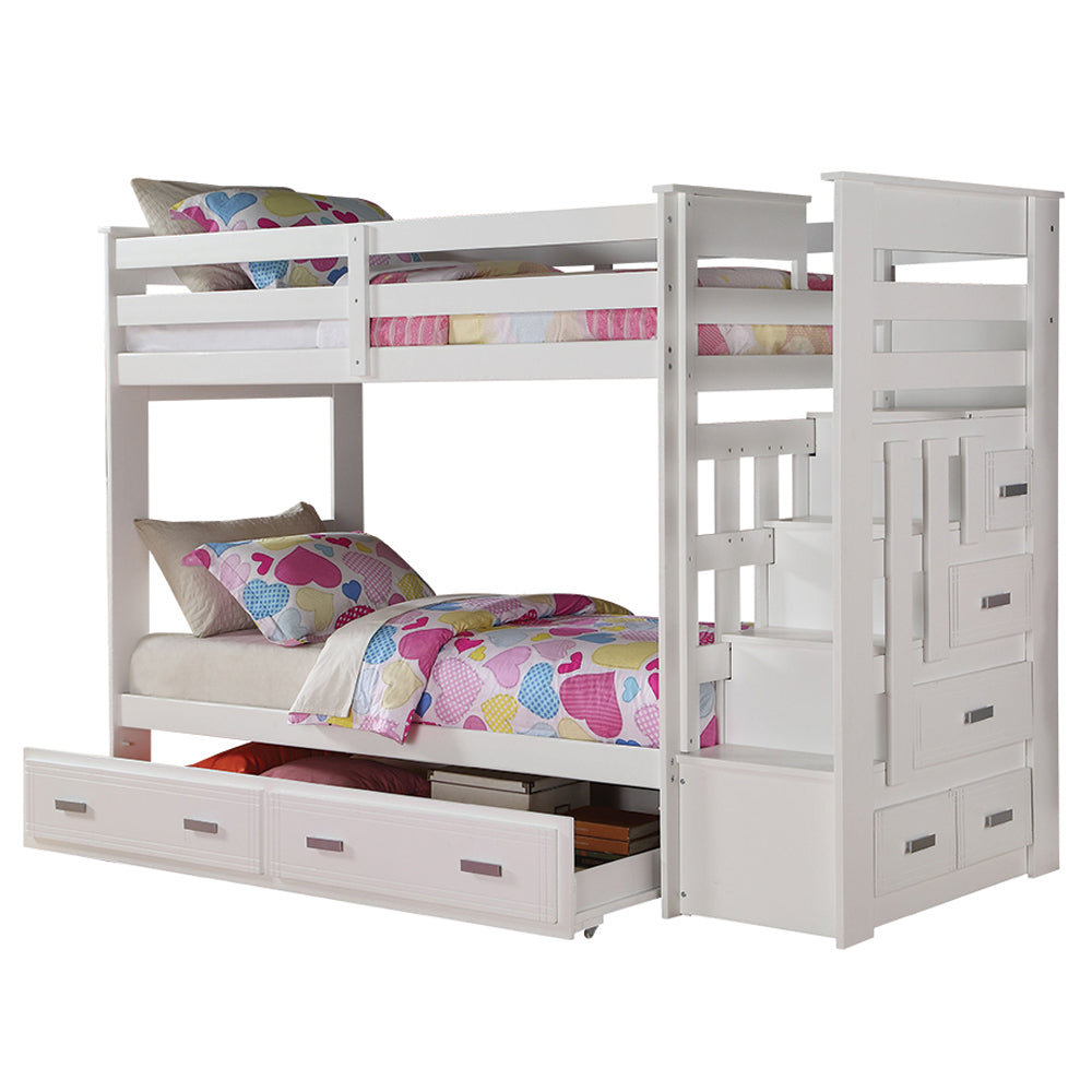 Allentown White Twin/Twin Bunk Bed & Trundle - Ornate Home