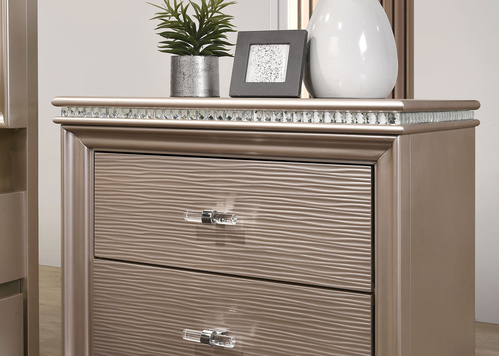 Allie Rose Gold 4 Pc. Full Bedroom Set - Ornate Home