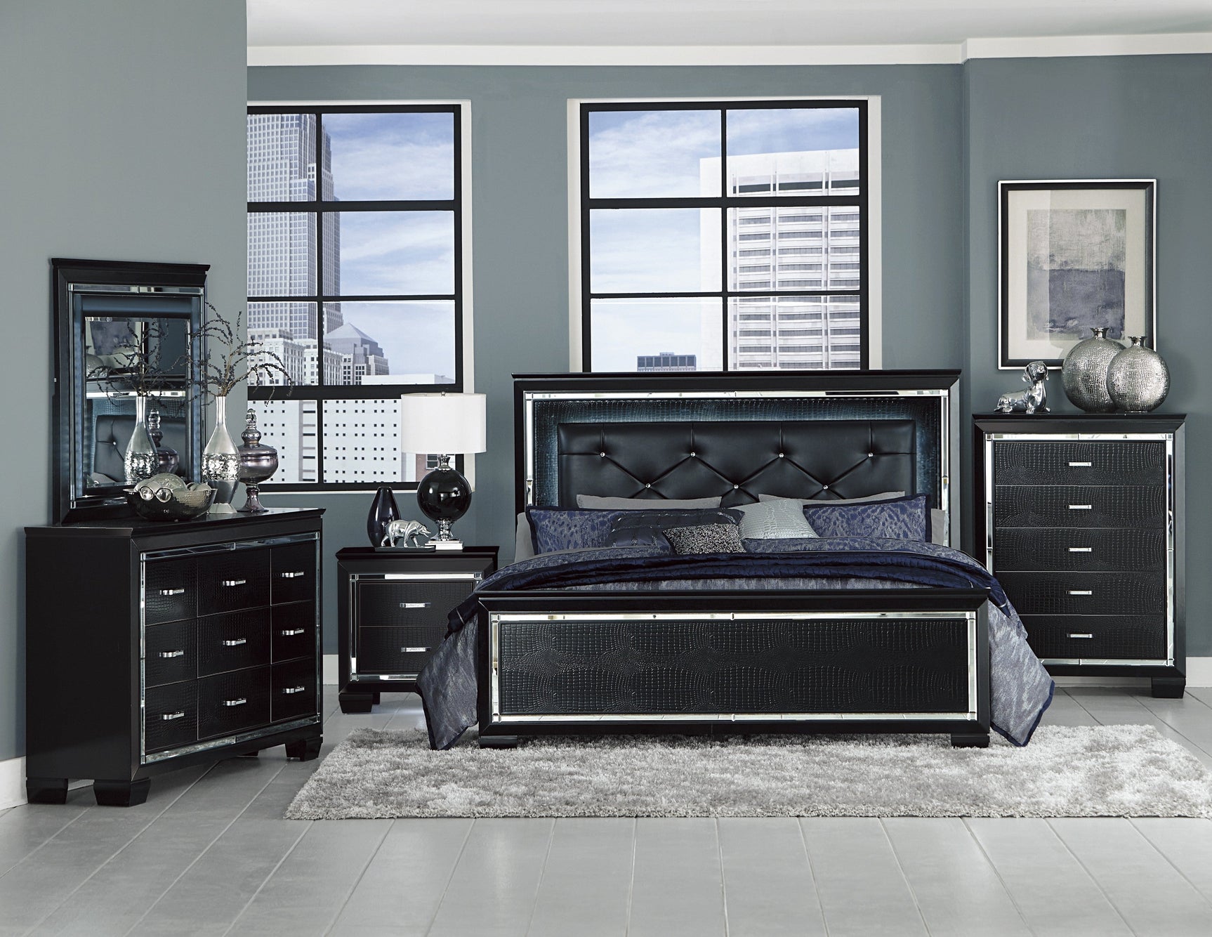 Allura Black Dresser - Ornate Home