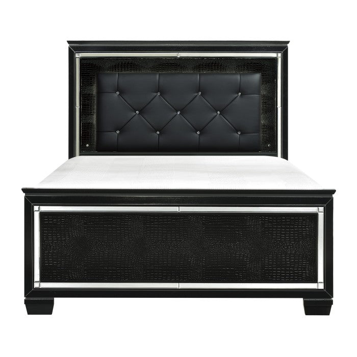 Allura Black Eastern King Bed - Ornate Home