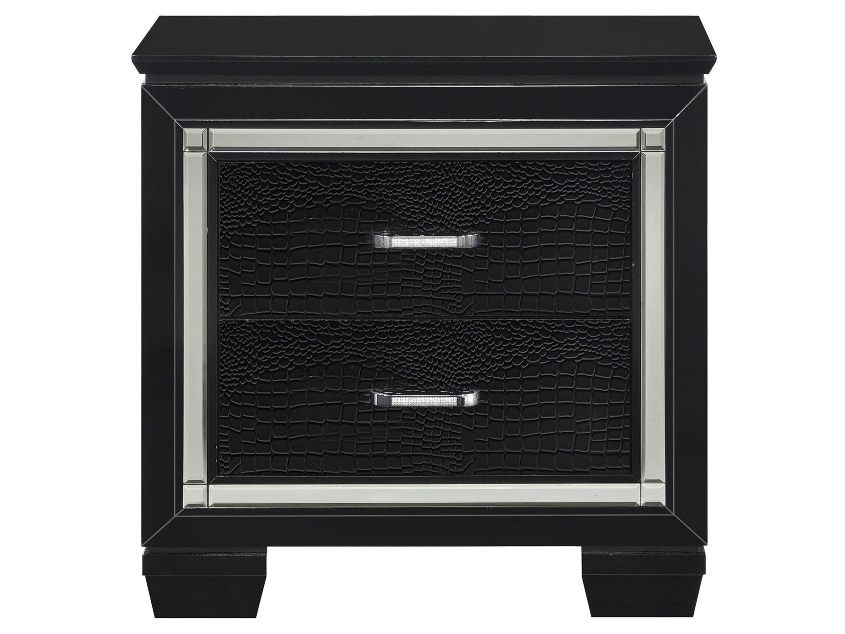 Allura Black Nightstand - Ornate Home