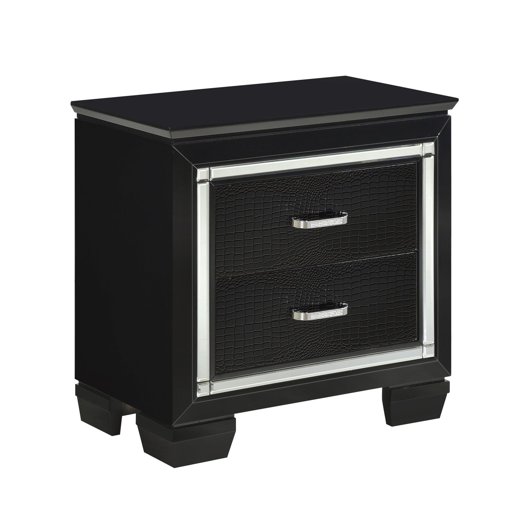 Allura Black Nightstand - Ornate Home