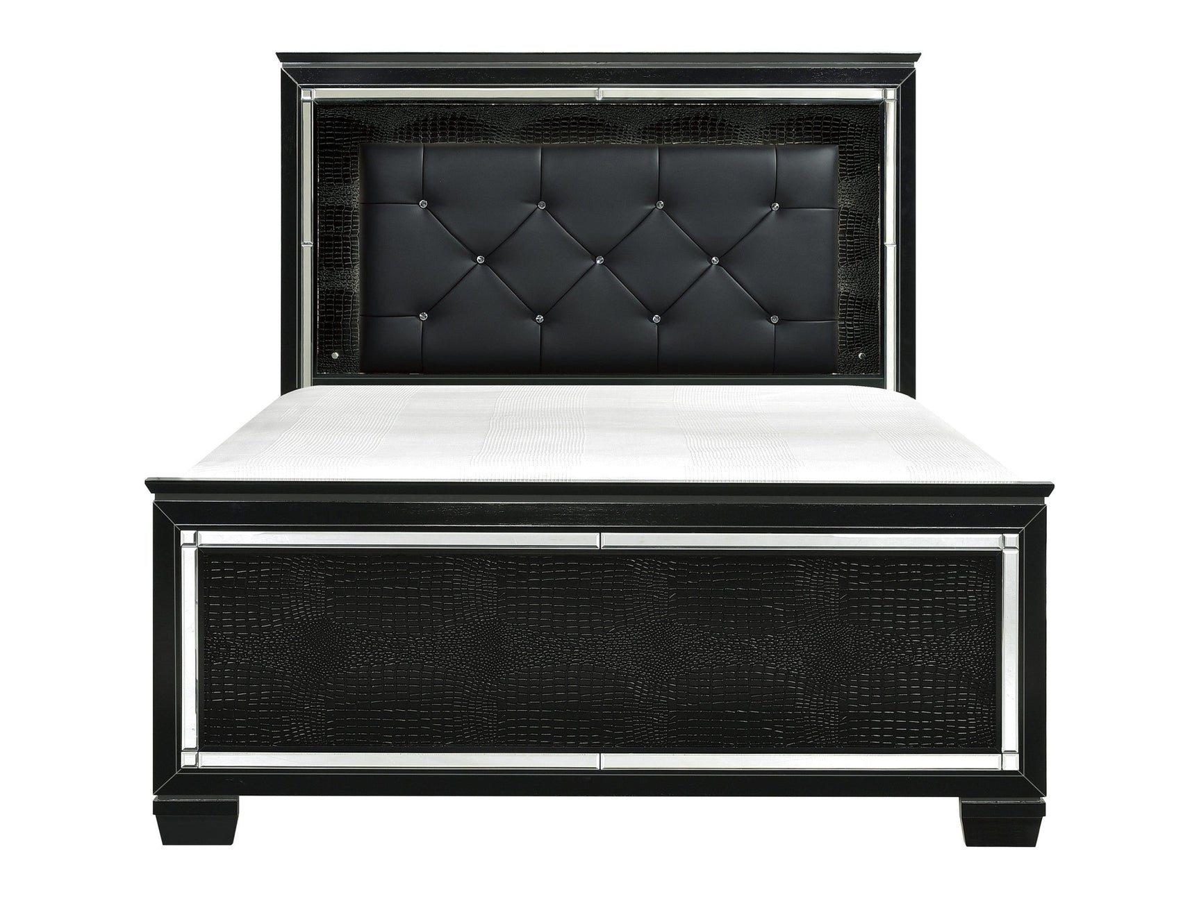 Allura Black Queen Bed - Ornate Home