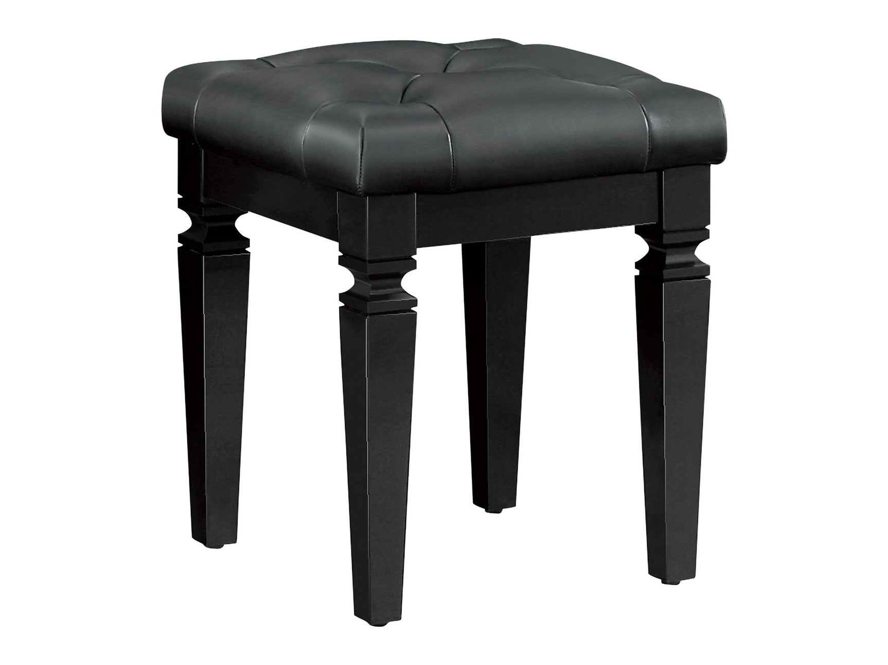 Allura Black Vanity Stool - Ornate Home