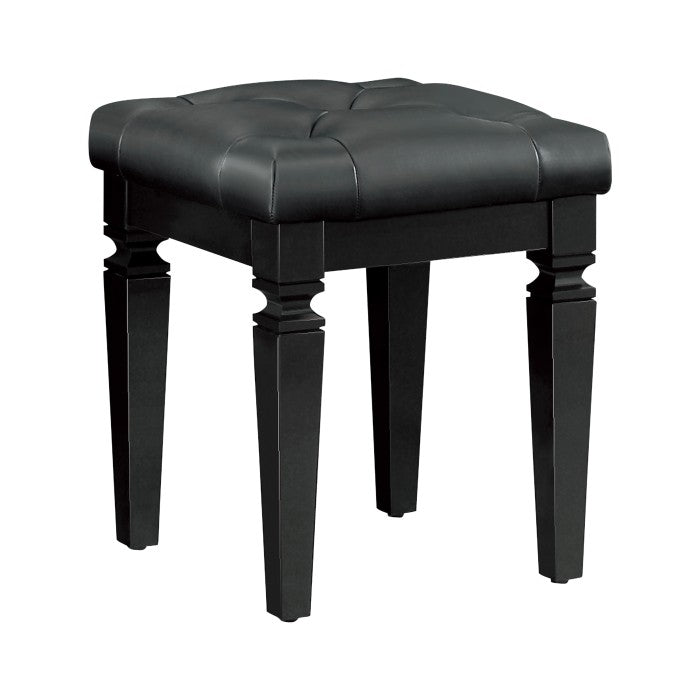 Allura Black Vanity Stool - Ornate Home