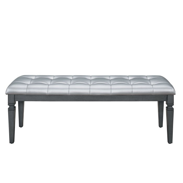 Allura Gray Bedroom Bench - Ornate Home