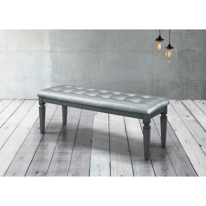 Allura Gray Bedroom Bench - Ornate Home