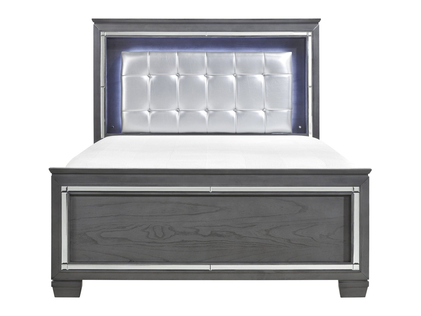 Allura Gray Eastern King Bed - Ornate Home