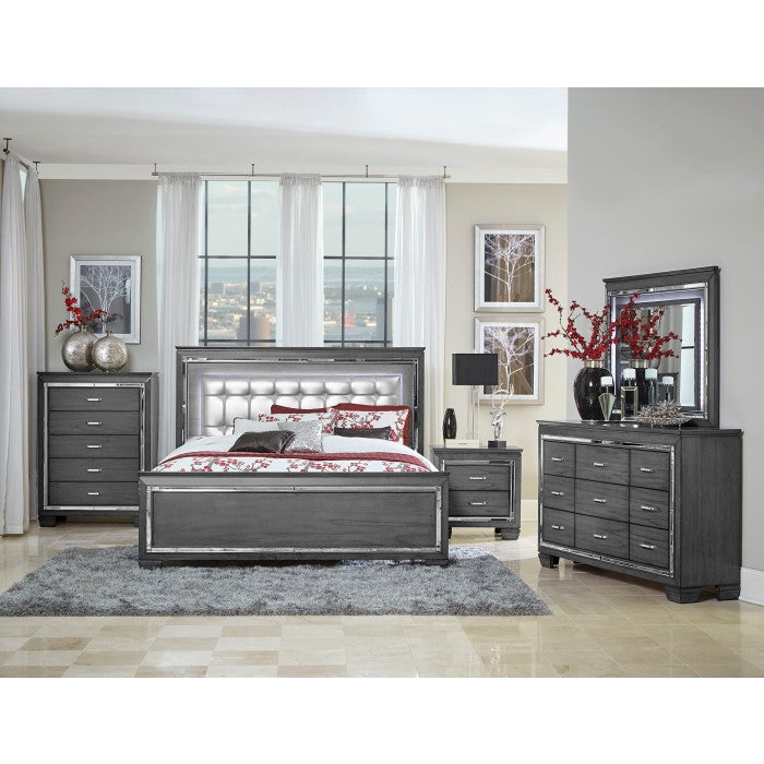 Allura Gray Full Bed - Ornate Home