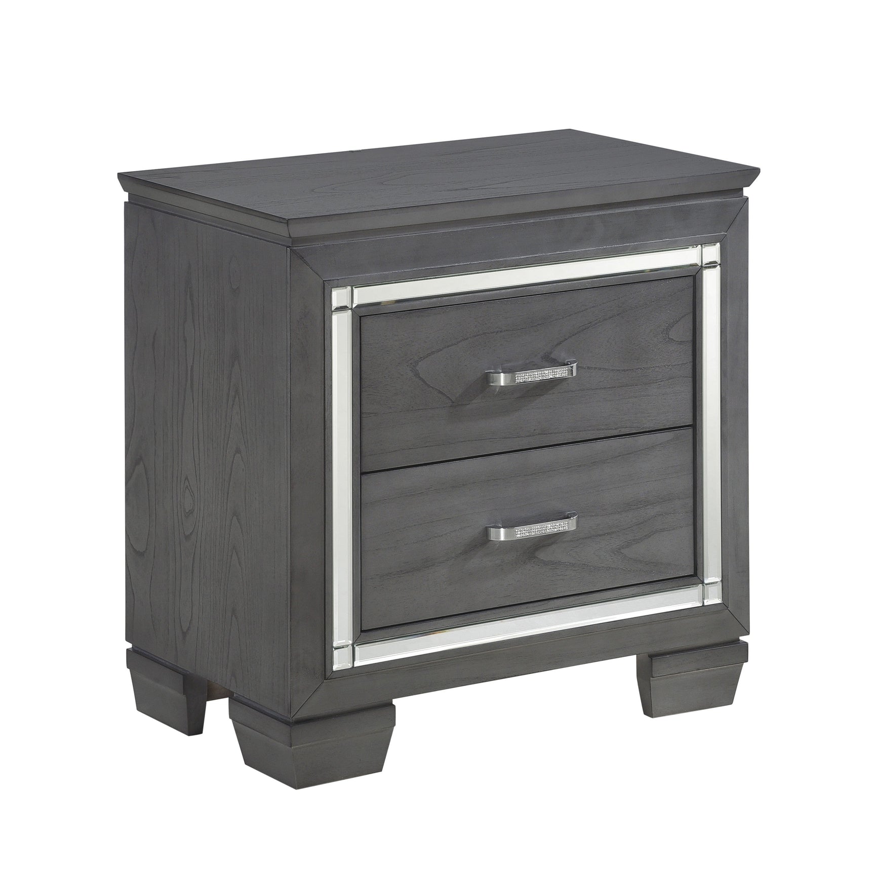 Allura Gray Nightstand - Ornate Home