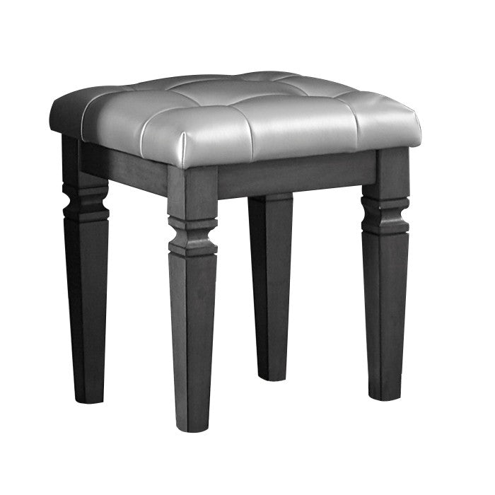 Allura Gray Vanity Stool - Ornate Home