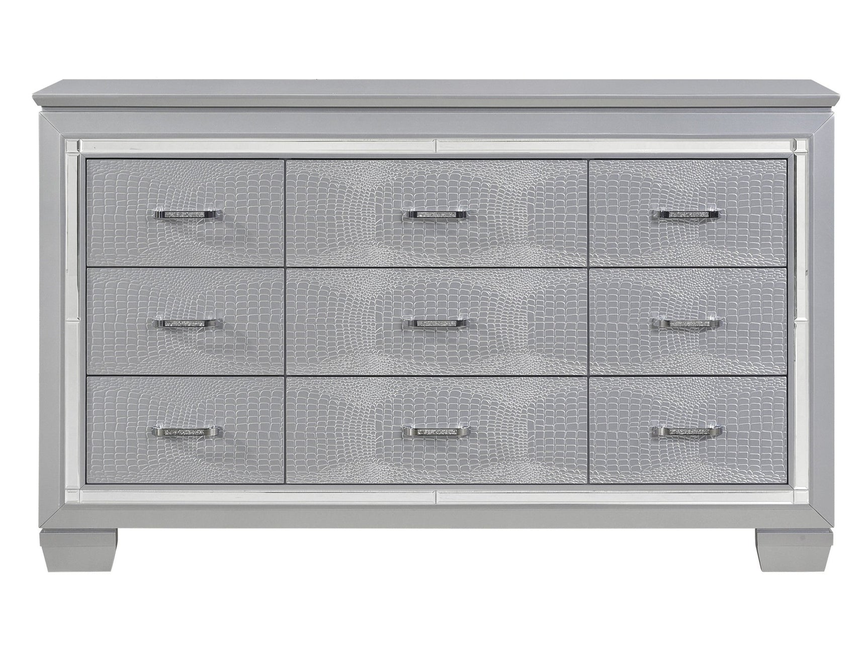 Allura Silver Dresser w/ 9 Drawers - Ornate Home