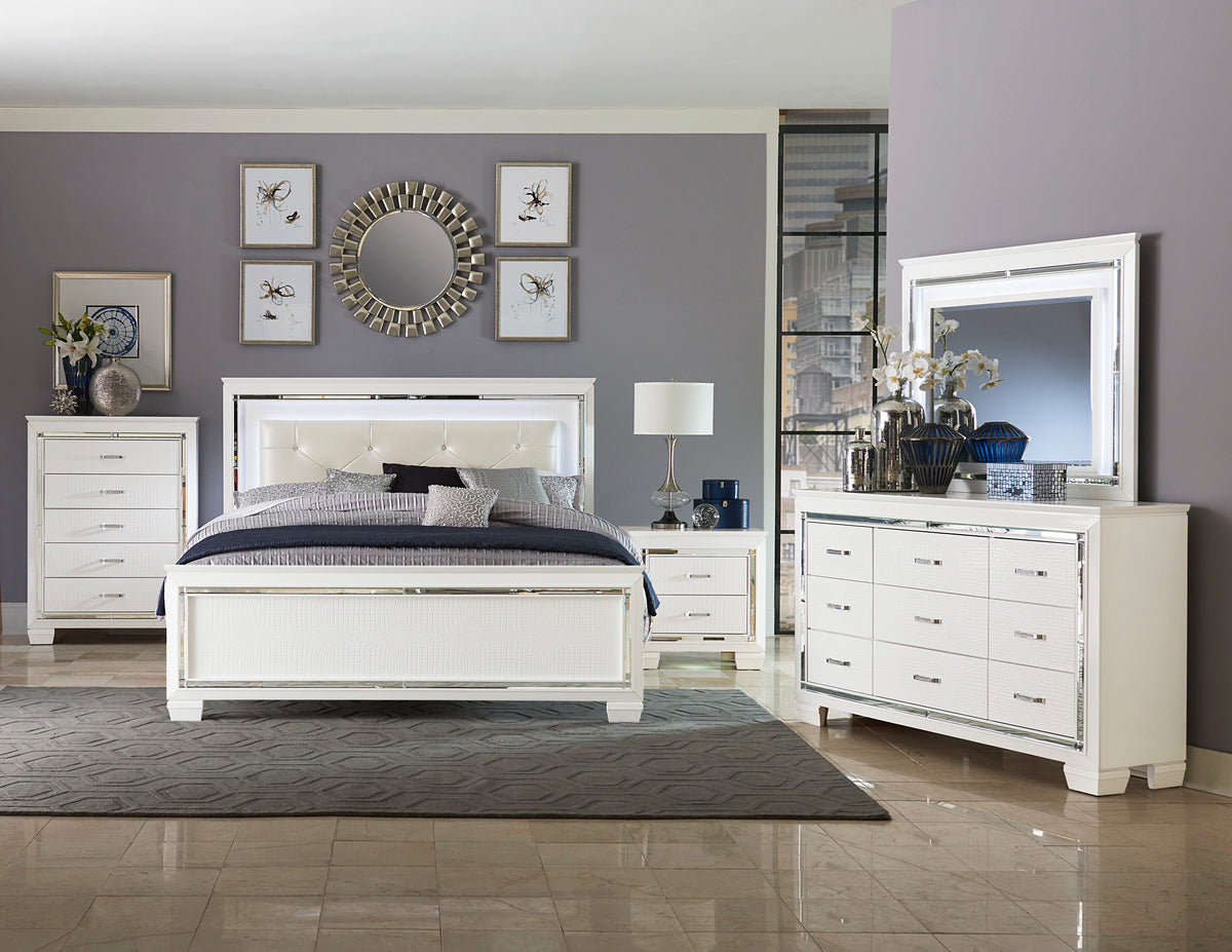 Allura Silver Led Lighting Full Bed - Ornate Home