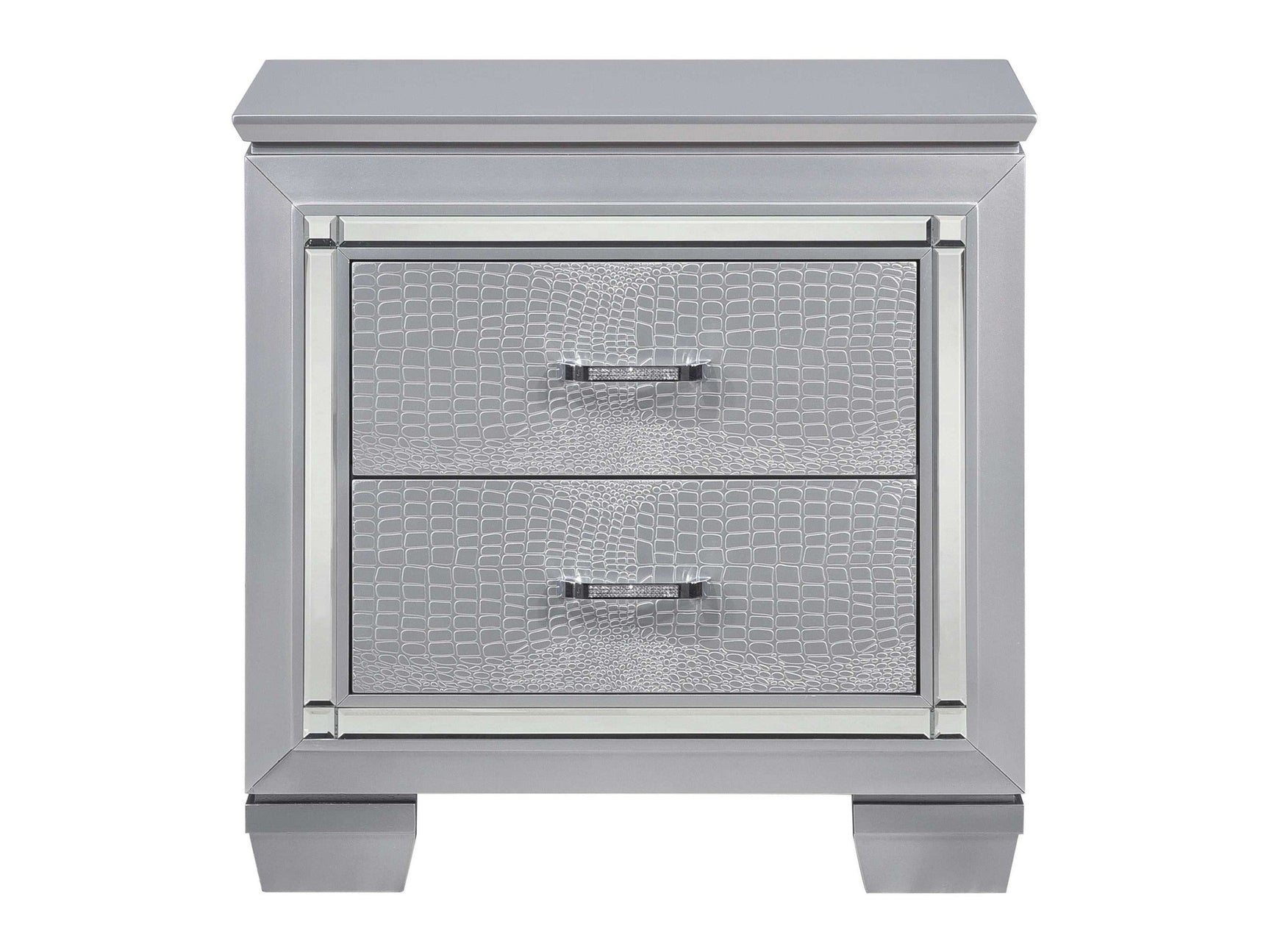 Allura Silver Nightstand - Ornate Home