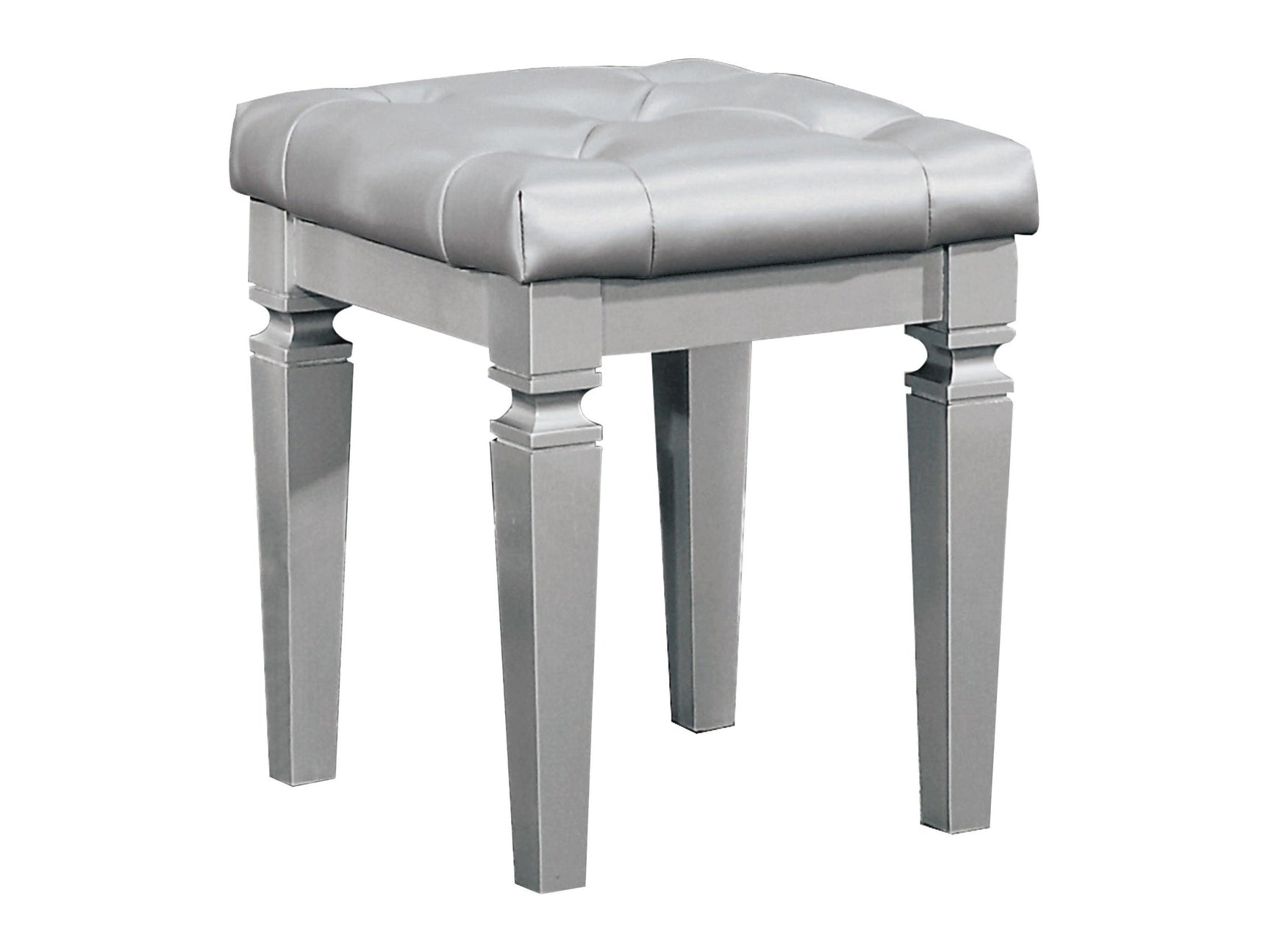 Allura Silver Vanity Stool - Ornate Home