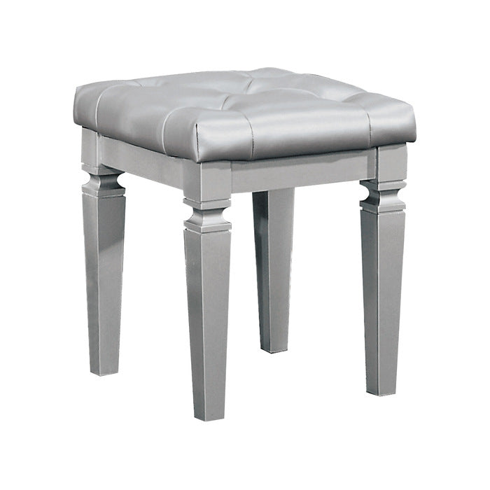 Allura Silver Vanity Stool - Ornate Home
