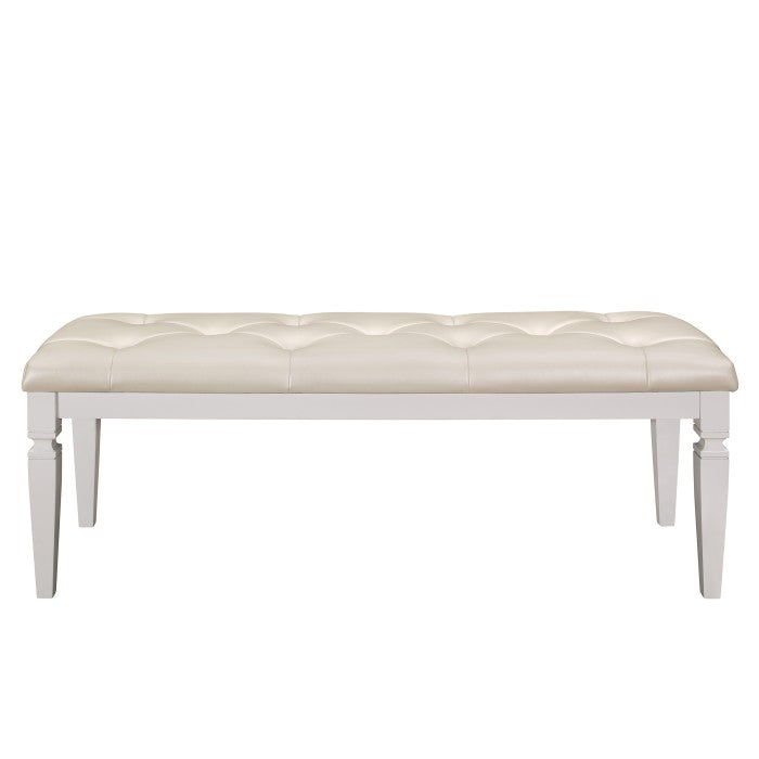 Allura White Bedroom Bench - Ornate Home