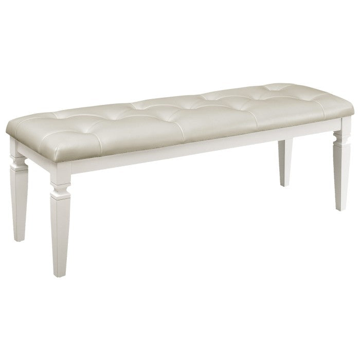 Allura White Bedroom Bench - Ornate Home