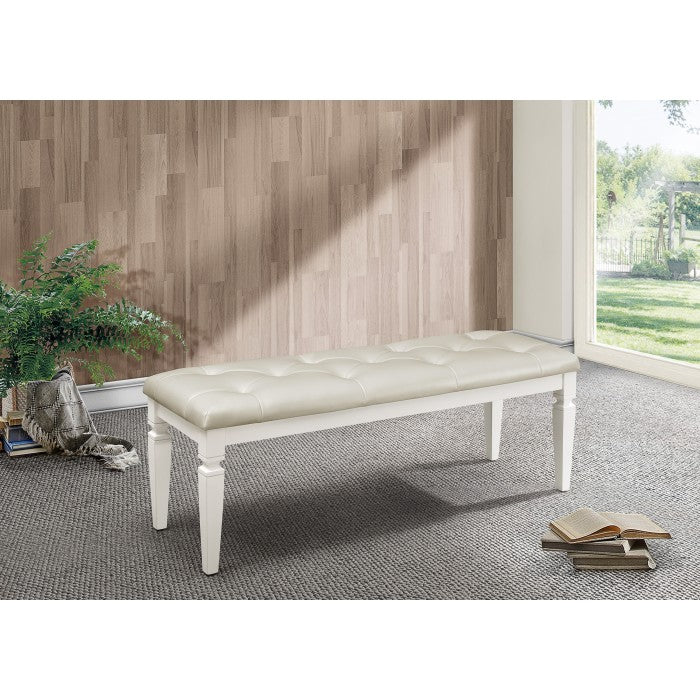 Allura White Bedroom Bench - Ornate Home