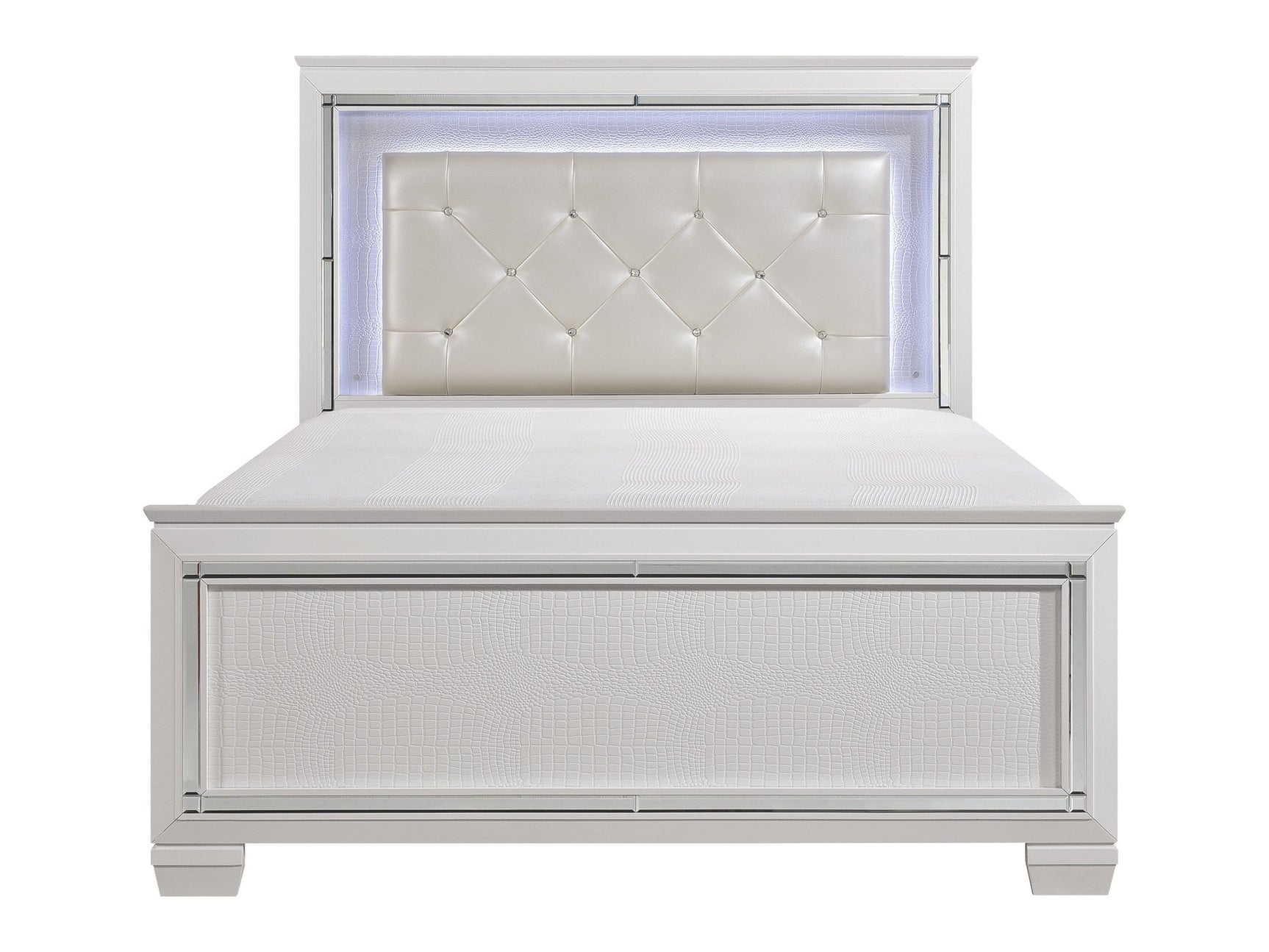 Allura White Queen Bed - Ornate Home