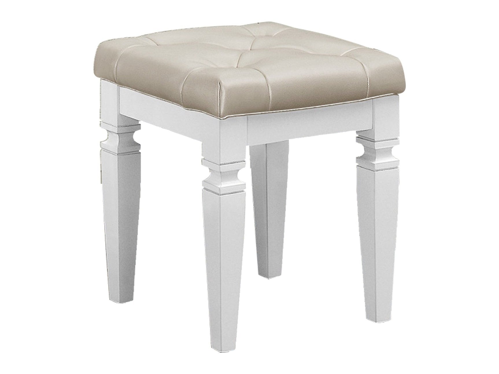 Allura White Vanity Stool - Ornate Home