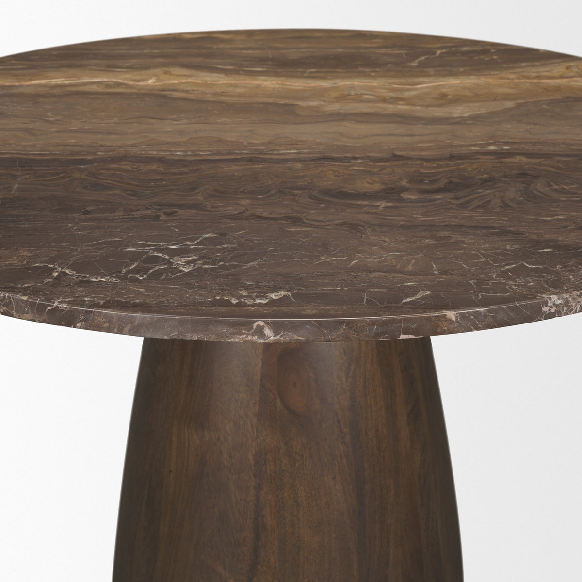 Allyson Cappuccino/Dark Brown 42" Round Pedestal Dining Table - Ornate Home