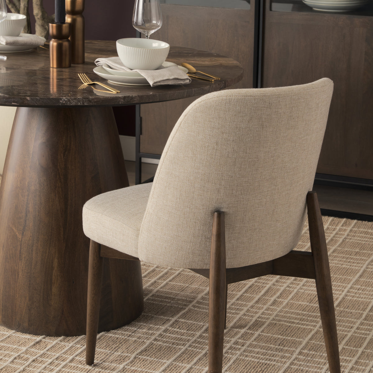 Allyson Cappuccino/Dark Brown 42" Round Pedestal Dining Table - Ornate Home