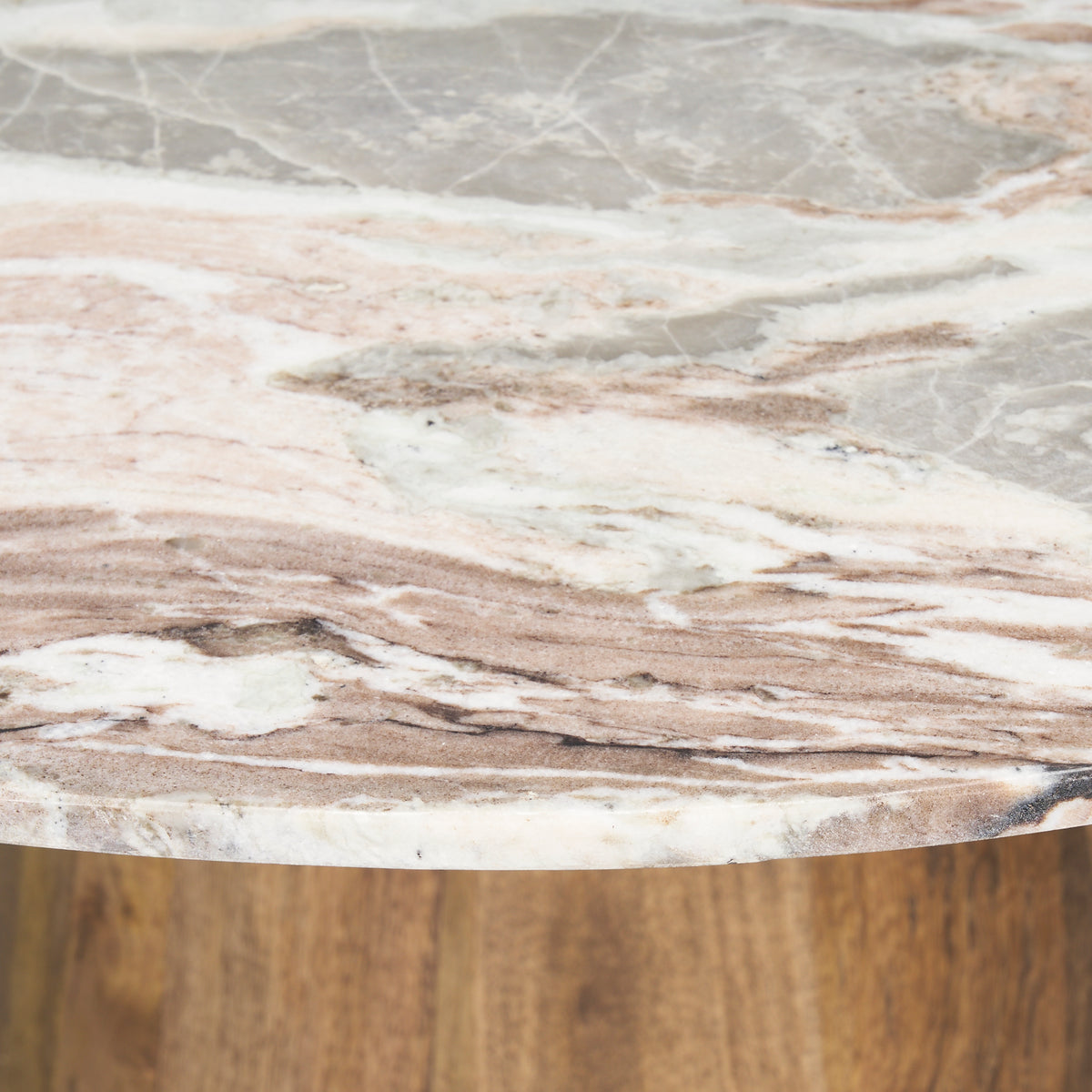 Allyson Pink/Brown 54" Round Pedestal Dining Table - Ornate Home
