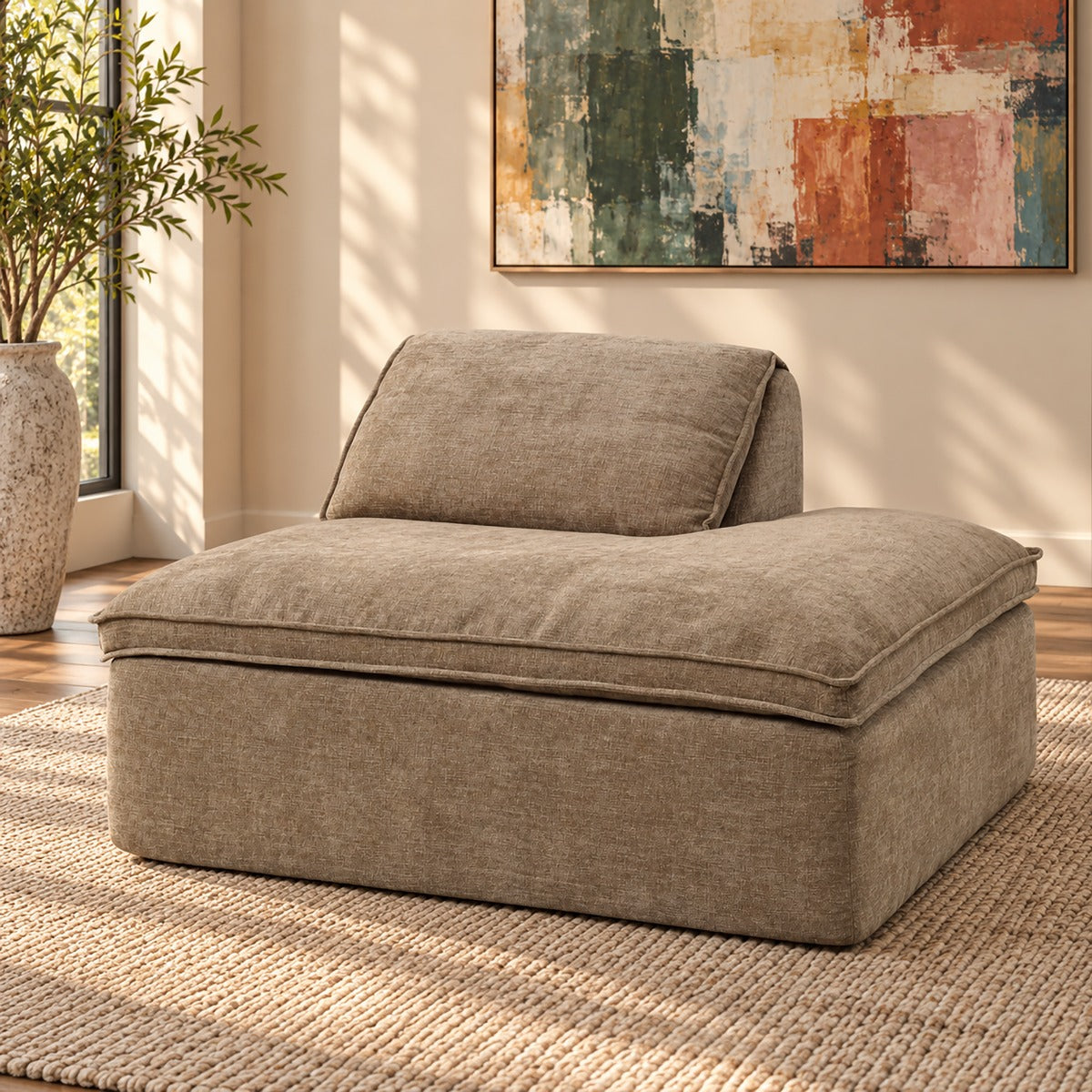 Almano Brown Modular - Right Facing Chaise