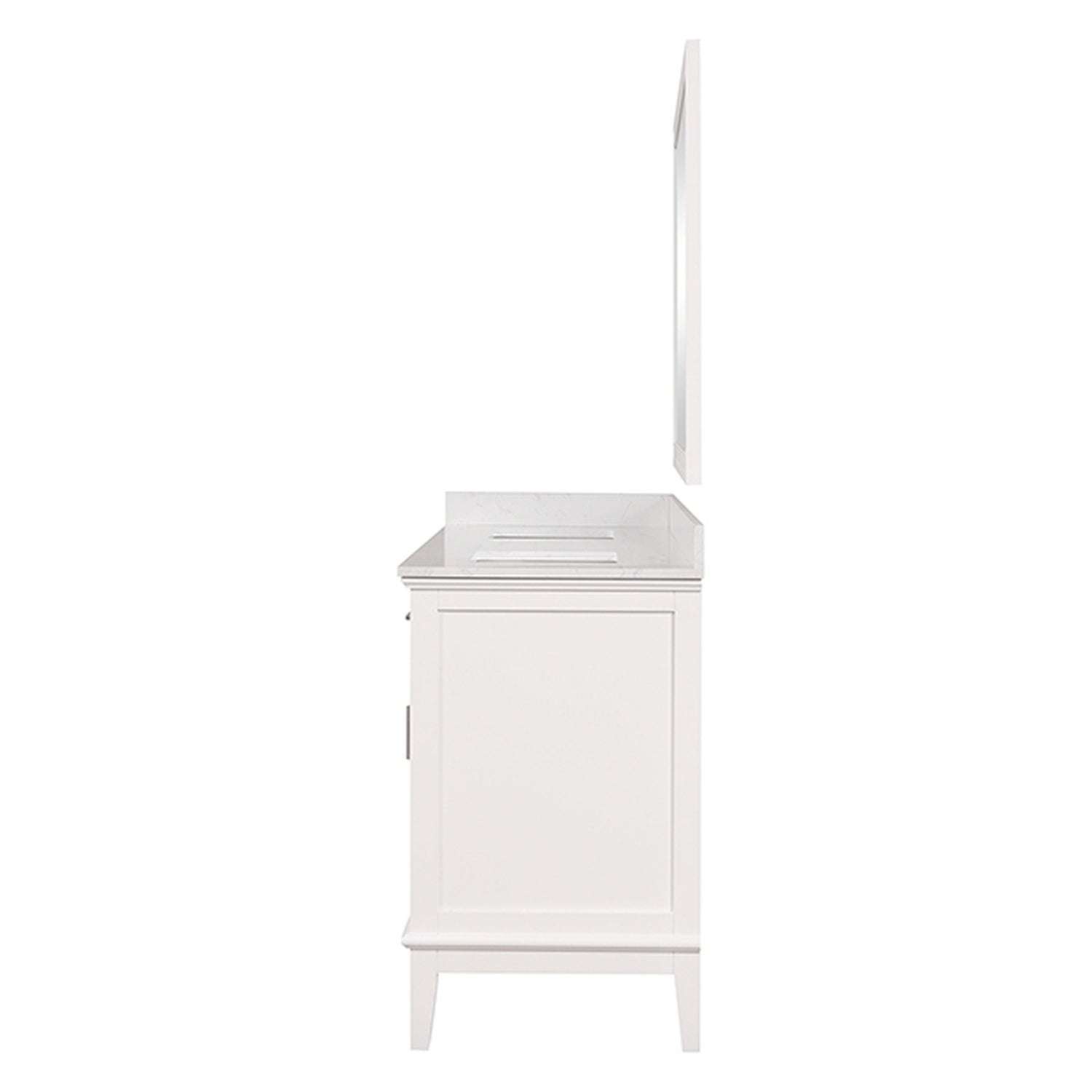 Almeria White Vanity Set w/ Mirror - Ornate Home