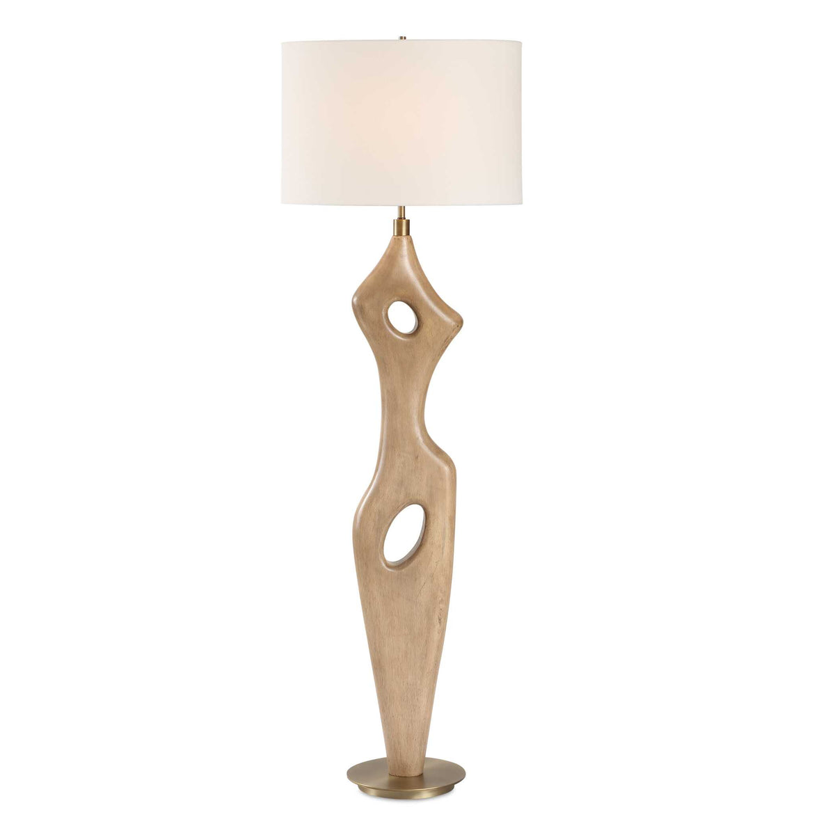 Almyra Brown/Woodtone Solid Wood Floor Lamp - Ornate Home