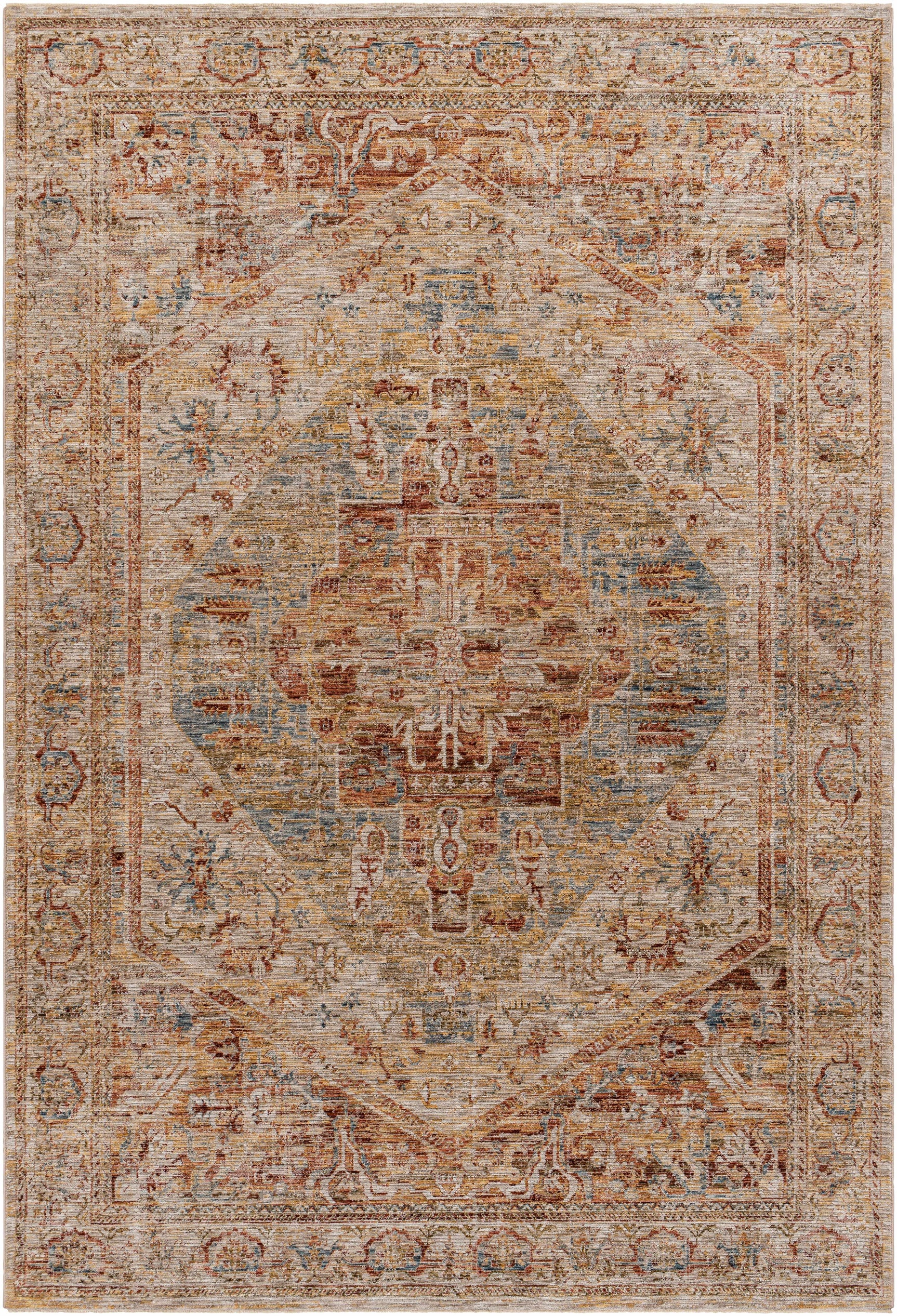 Alois Rust Rich Textured Traditional Rug - Ornate Home