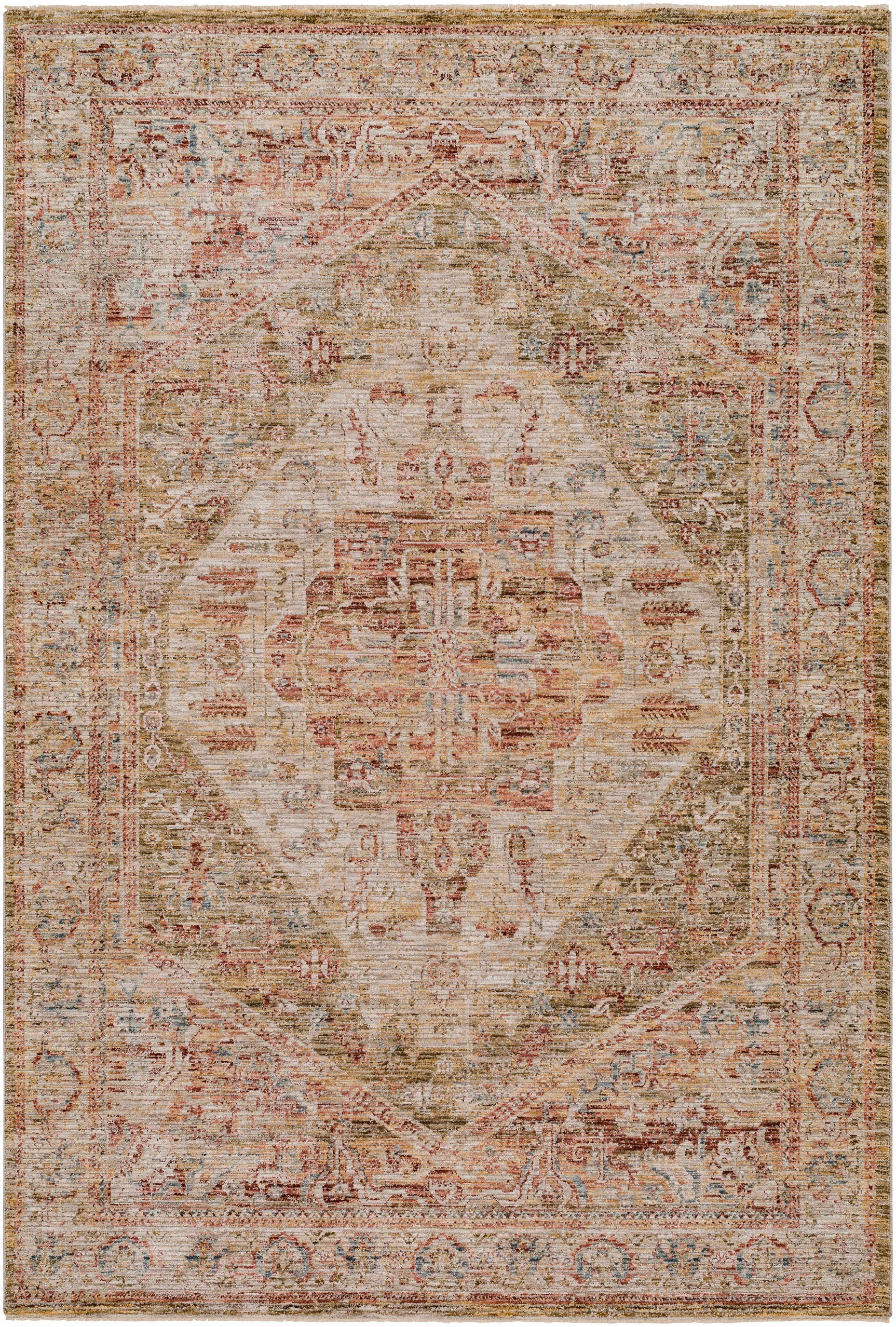 Alois Tan Rich Textured Traditional Rug - Ornate Home