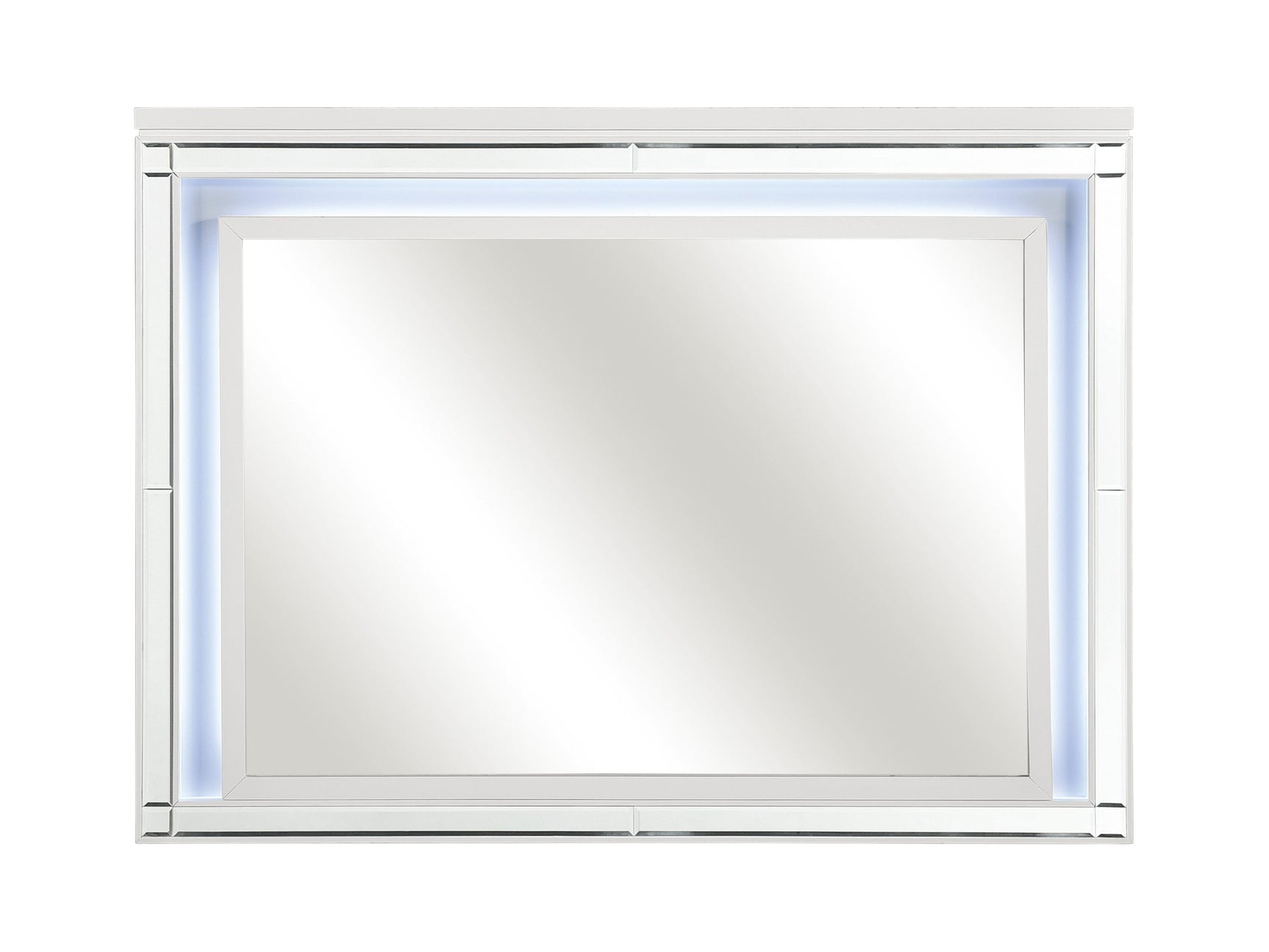 Alonza Metallic White Mirror with LED Lighting - Ornate Home