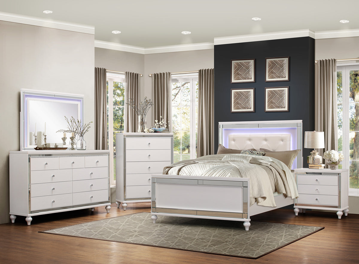 Alonza White Mirror - Ornate Home
