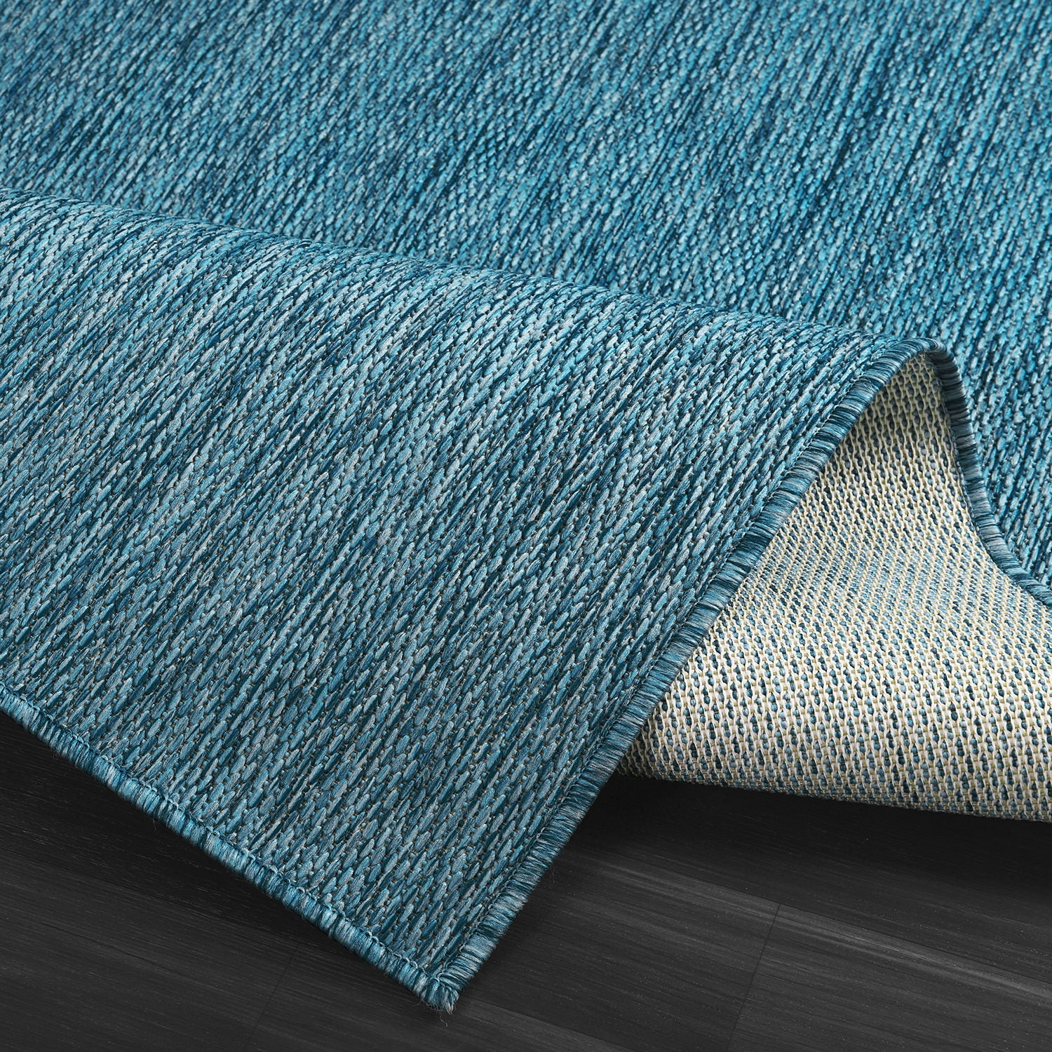 Alora Aqua Outdoor Area Rug | UV-Protected Jute-Look - Ornate Home