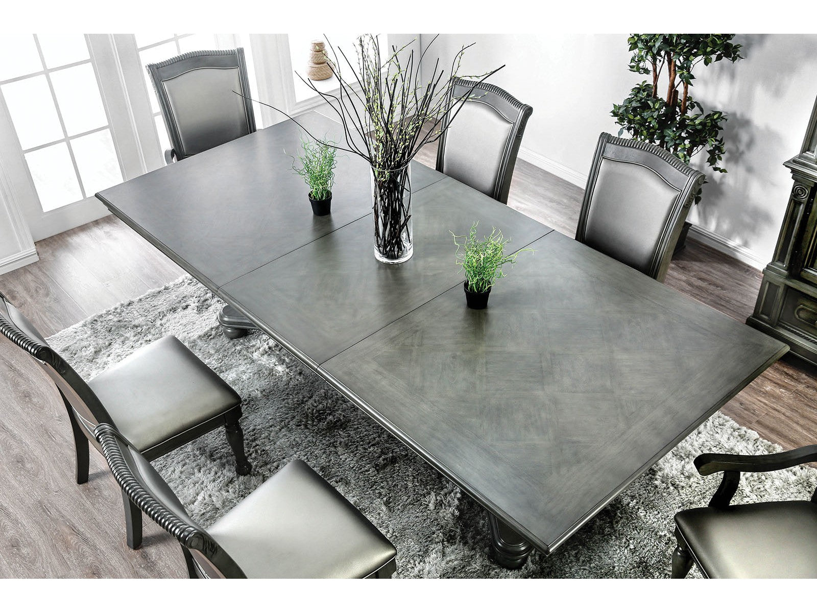 Alpena Gray 9 Pc. Dining Room Set - Ornate Home