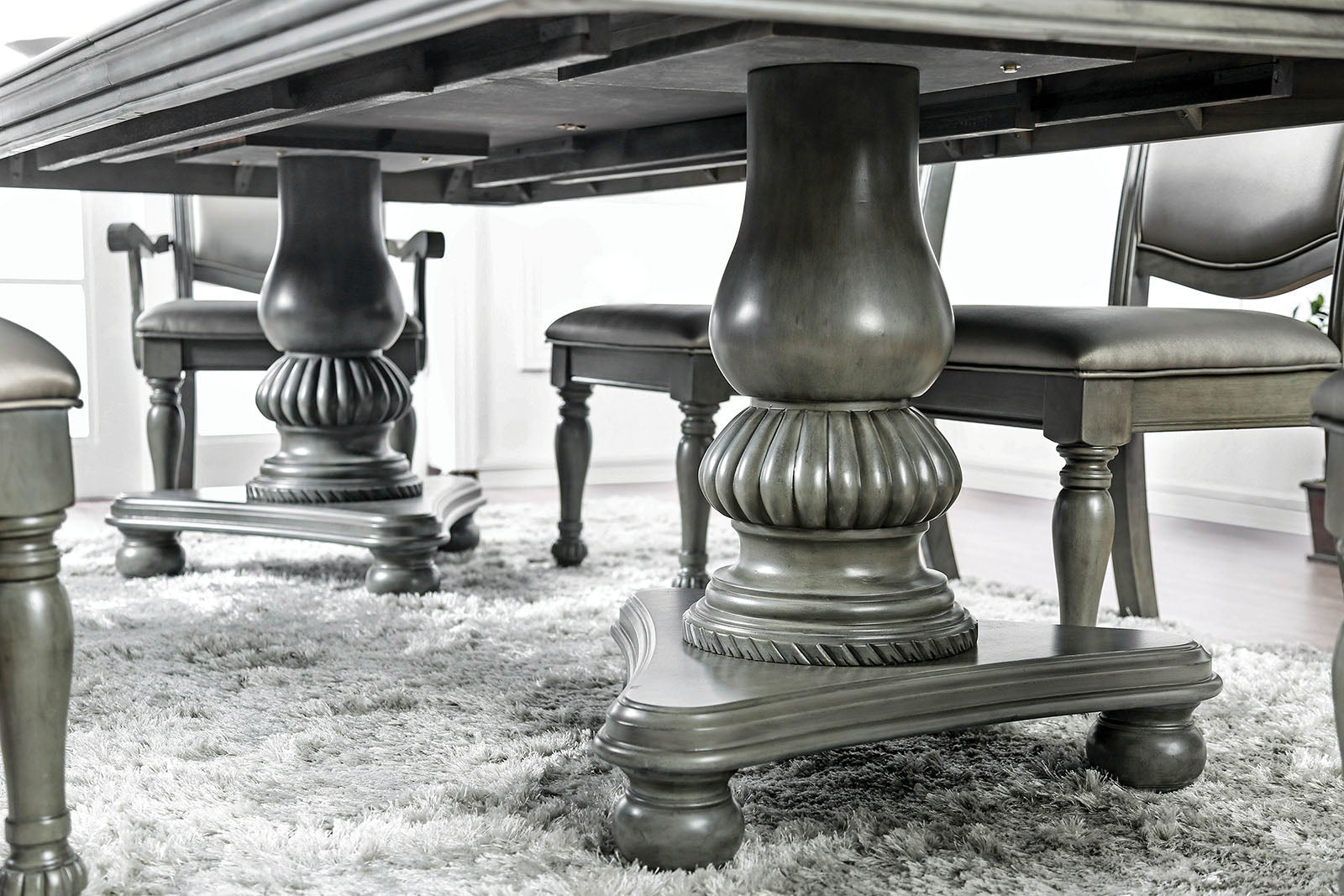 Alpena Gray 9 Pc. Dining Room Set - Ornate Home