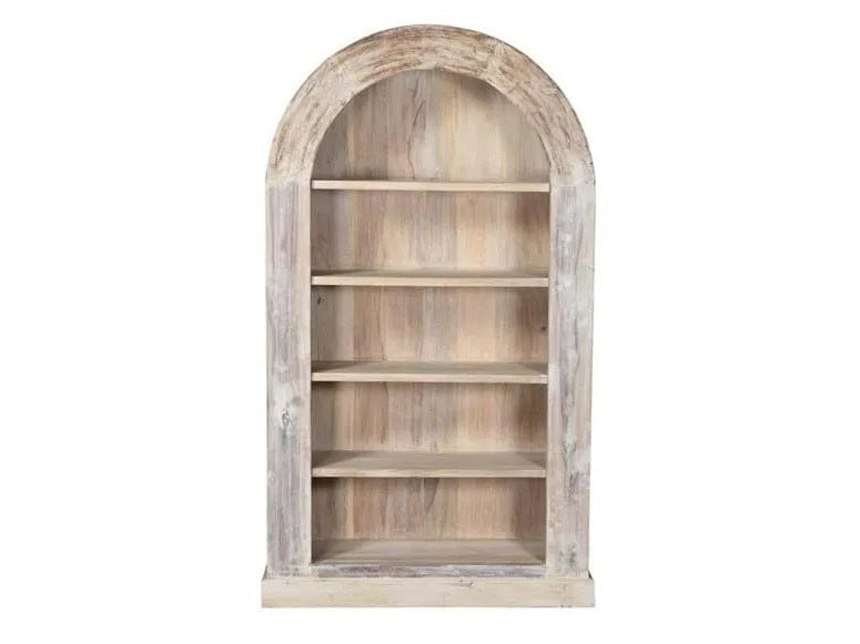 Alta Bleached White Arch Bookcase - Ornate Home