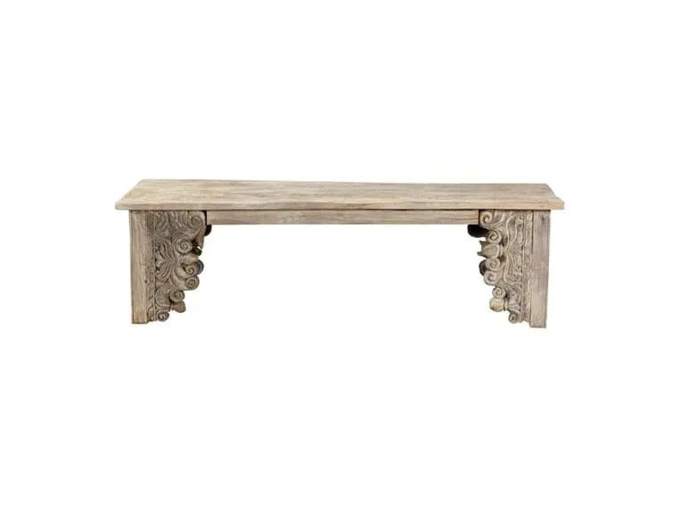 Alta Bleached White Bench - Ornate Home