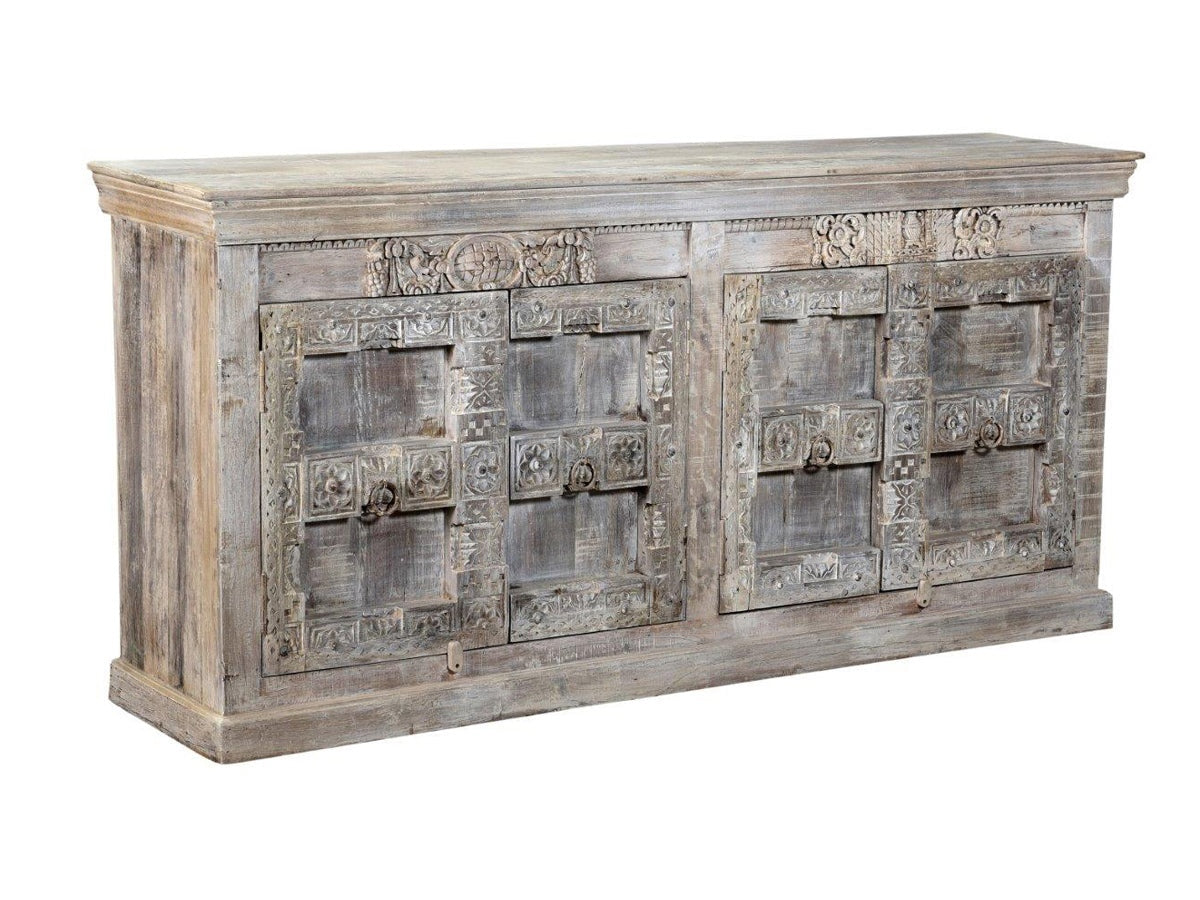 Alta Distressed Brown 4 Door Sideboard - Ornate Home