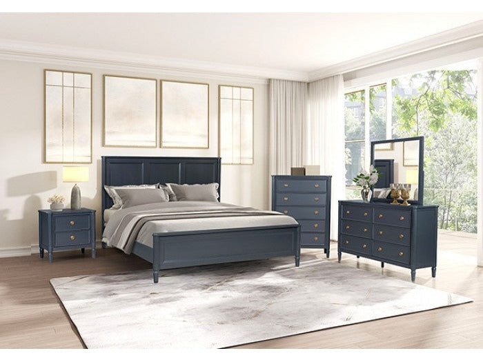Altamira Malta Blue Queen 5 Piece Bedroom Set w/2 Nightstands - Ornate Home