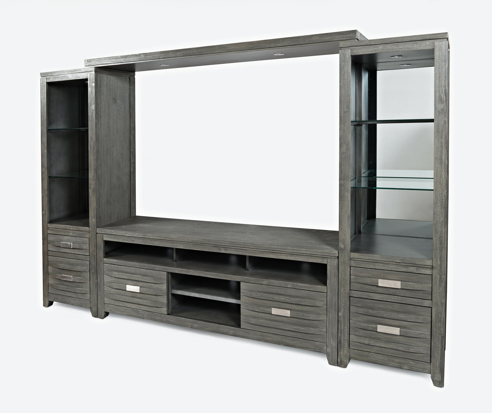 Altamonte Brushed Grey Entertainment Wall - Ornate Home